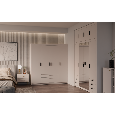 Szafa z nadstawką 176 cm garderoba TRINO beżowa